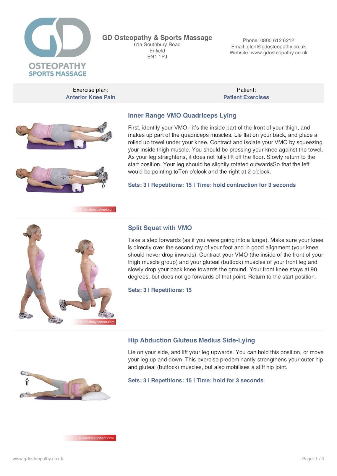 Anterior Knee Pain GD Osteopathy & Sports Massage Enfield