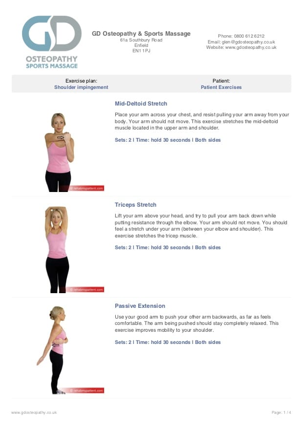 Shoulder impingement Exercises