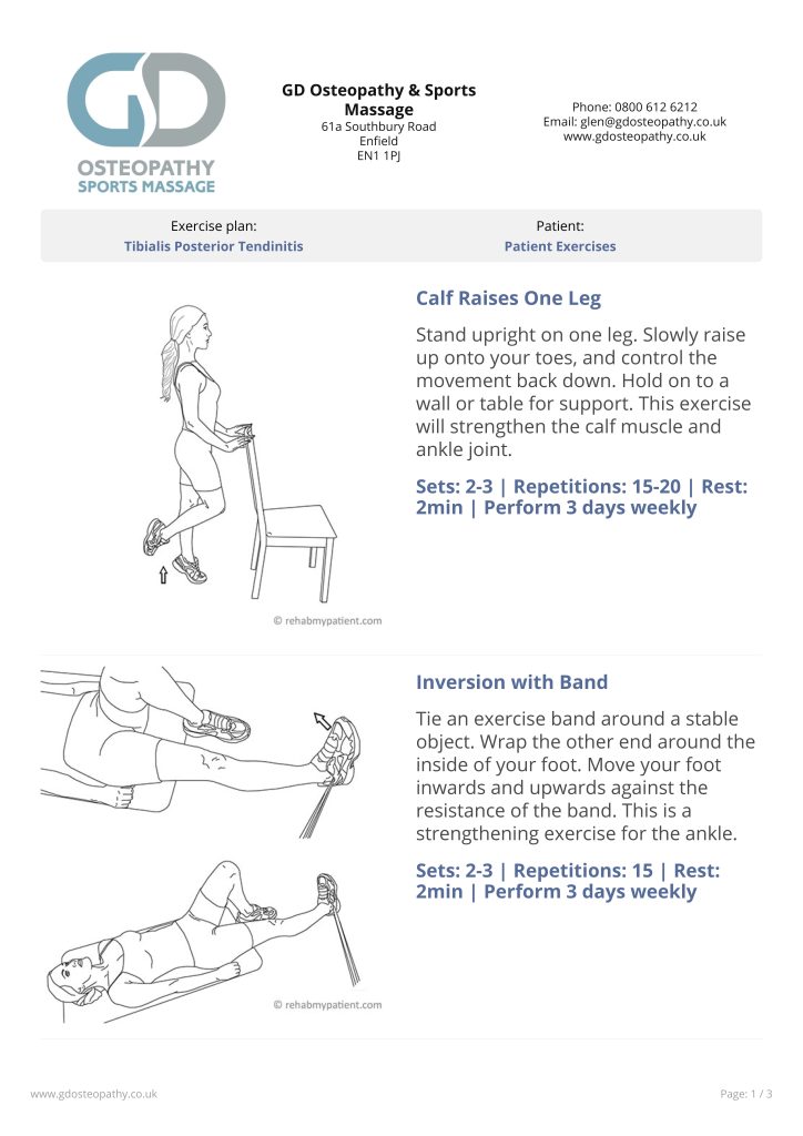 Tibialis Posterior Tendinitis Exercises